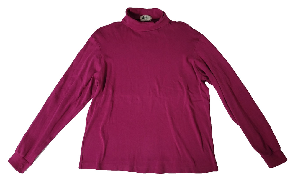 REI Womens Large Magenta Pink Turtleneck Shirt Long Sleeve Pullover Layering Top